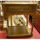 A contemporary Old Charm oak single drawer two-tier side table, w.61cm