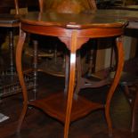 Occasional furniture to include; an Edwardian rosewood and satinwood inlaid octagonal two tier