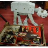 Two boxes containing a quantity of Star Wars and Lego sets, examples to include a Lego