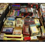 Two trays containing a quantity of mixed boxed modern release diecast to include Matchbox Models