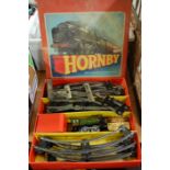A Hornby trains 0 gauge goods set No. 20 comprising locomotive, two wagons and a quantity of