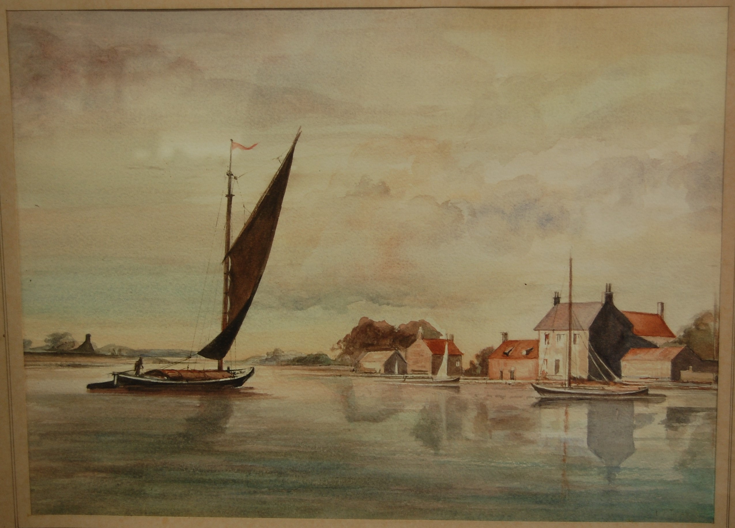 Early 20th century school - barges, watercolour, 28x39cm