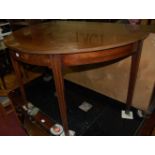 A 19th century mahogany demi-lune side table, width 121cm