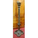 A 19th century carved and fluted oak pedestal column