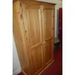 A modern pine double door wardrobe, width 112cm