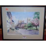 C Adams - Bury St Edmunds street scenes, set of 4 watercolours, each approx 26x35cm