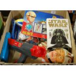 One box containing a quantity of TV related collectables to include Joe 90 and Star Wars