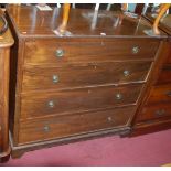 An Edwardian mahogany squarefront chest of four long drawers, w.107cm