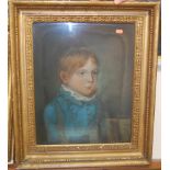 19th century English school - half length portrait studies of a young boy and girl, pair pastels,