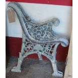 A pair of Victorian painted cast iron bench ends (only)