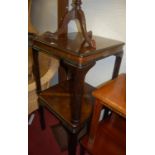 A pair of contemporary figured walnut round cornered occasional tables, together with a mahogany