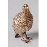 An Edwardian silver partridge, naturalistically modelled in standing pose, 2.1oz, maker William