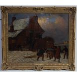 Thomas Smythe (1825-1906) - The Snowball fight, oil on canvas, signed lower left, 49 x 59cm