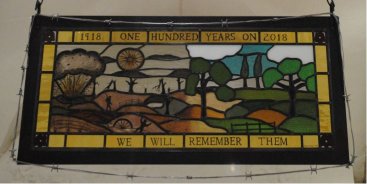 World War One centenary Art Trail - stained glass picture. With Intricate etchings, this imaginative