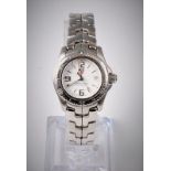 A lady's Tag Heuer Link Professional quartz wristwatch, the white dial with Arabic and baton