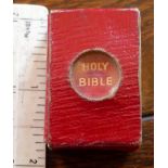 Miniature Book, The Holy Bible, David Bryce, Glasgow 1896, 42mm x 29mm approx, red leather, gilt