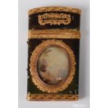 A late 18th century French leather and gold mounted 'Souvenir D'Amitie' carnet de bal, bearing