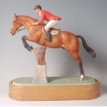 A Royal Worcester Foxhunter and Lieutenant. Col. H.M. Llewellyn, CBE model, by Doris Lindner,