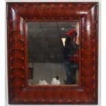 An oyster veneered cushion framed wall mirror in the William & Mary style, 60 x 53cm