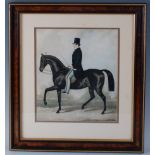 English school, 19th century, Gentleman on horseback, watercolour, 34 x 29.5cm.