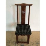 A late 20th Century Chinese carved hardwood "scholar's" chair