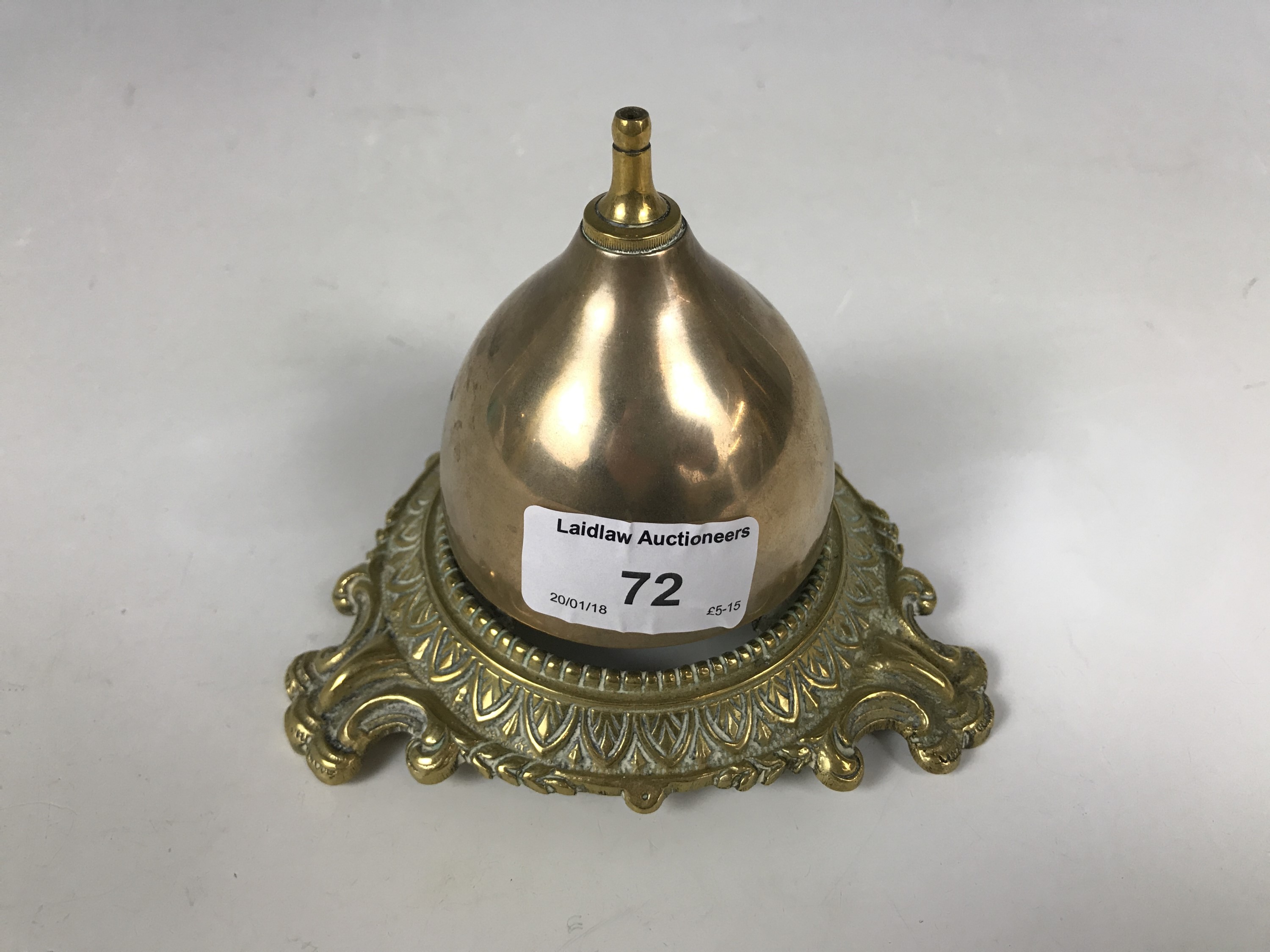 A Victorian brass counter top bell (a/f)