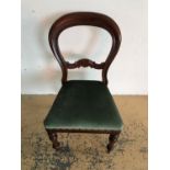 A Victorian balloon back bedroom chair