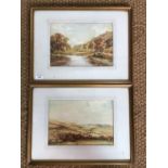 F. Paterson (19th Century) A pair of autumnal landscape views in copper hues, watercolour, uniformly