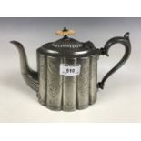 An electroplate teapot by John Nodder of Sheffield, late 19th Century