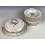 Royal Staffordshire Clarice Cliff Janice pattern dinner ware