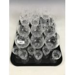 Six crystal brandy glasses etc