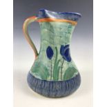 A Myott hand painted tulip jug