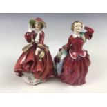 Two Royal Doulton figurines including Blithe Morning HN2065 and Top O the Hill HN1834