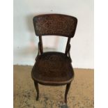A late 19th Century Thonet bentwood cafe chair