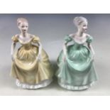 Two Ladies of Fashion Coalport figurines, Emily and Henrietta