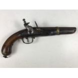 An early 19th Century Belgian cavalry flintlock holster pistol