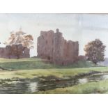 W. A. North (19th Century) Brougham Castle, watercolour, framed and mounted under glass, 19 x 28 cm