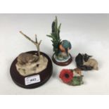 A Border Fine Arts figurine Hard Times vole together with Harvest Peace B0780, Black Faced Lamb