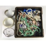 Sundry costume jewellery including bead necklaces, bangles and an Estella Bartlett Wildflower