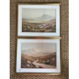 W*** Wray (20th Century) A pair of atmospheric moorland landscapes, each uniformly framed under a