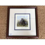 After David Shepherd (Contemporary) Happy Hippo, signed limited edition print, 819/1500, framed