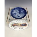 Three Royal Worcester Dambusters Plates together with a Royal Copenhagan Hare in Winter 1971 plate