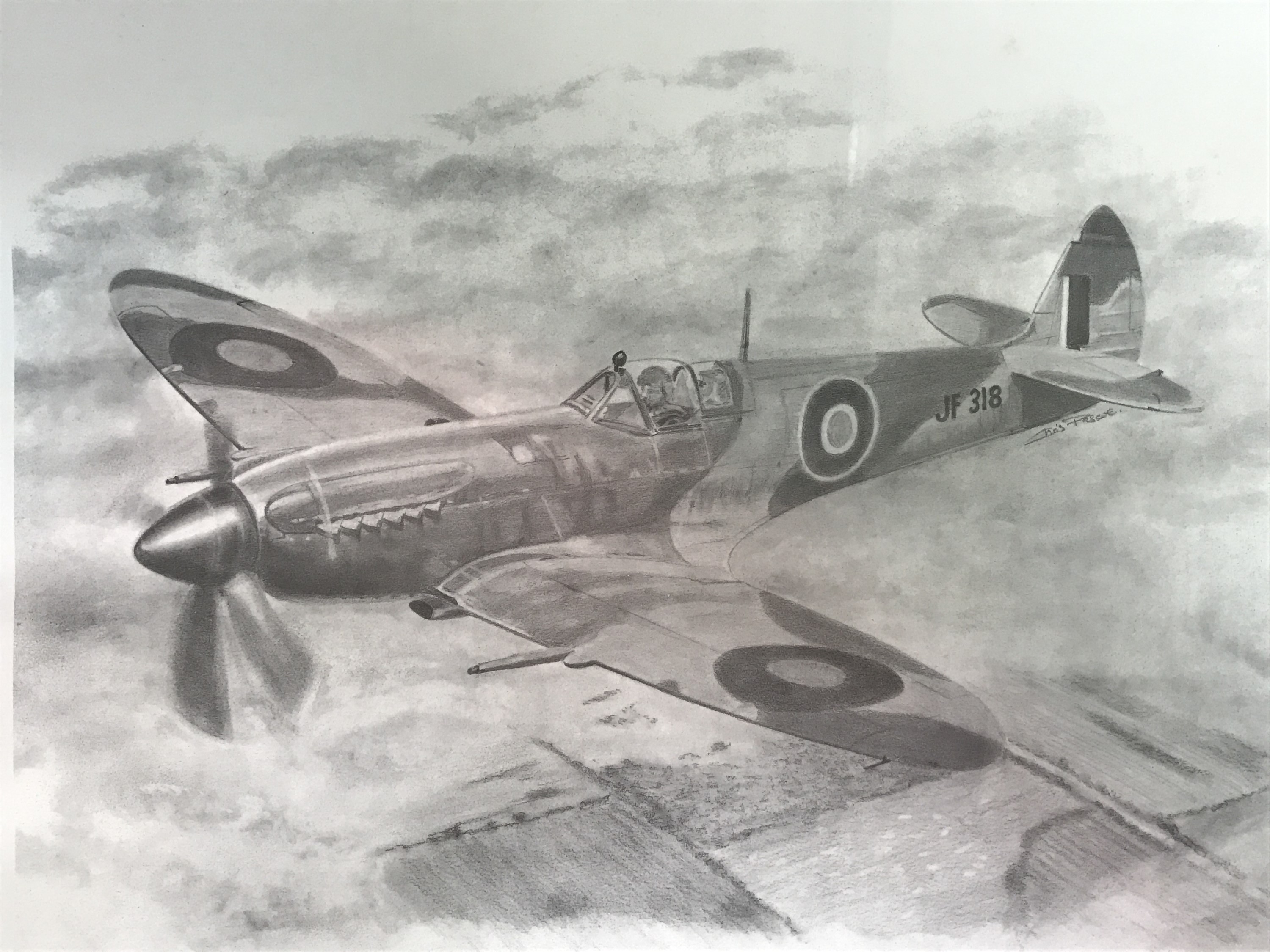 A print depicting an RAF Spitfire