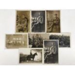 Nine various Great War British photographs, depicting KOSB, Royal Scots Fusiliers and other troops