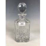 A cut crystal decanter