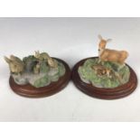 Two Chiltern figurines depicting rabbits and deer