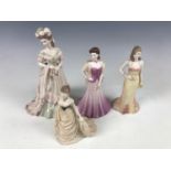 Four Coalport figurines including Age of Elegance Tapestry, Beau Monde Yasmin, Molly and Sheila (a/