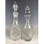 Two crystal decanters