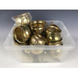 A quantity of new-old-stock pendant brass planters