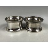 Two silver napkin rings